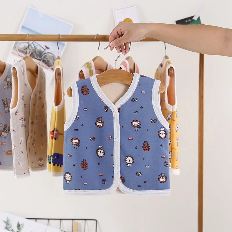 2023 зимний бархатный жилет для маленьких девочек детский хлопковый утолщенный осенний и теплый кардиган Детский