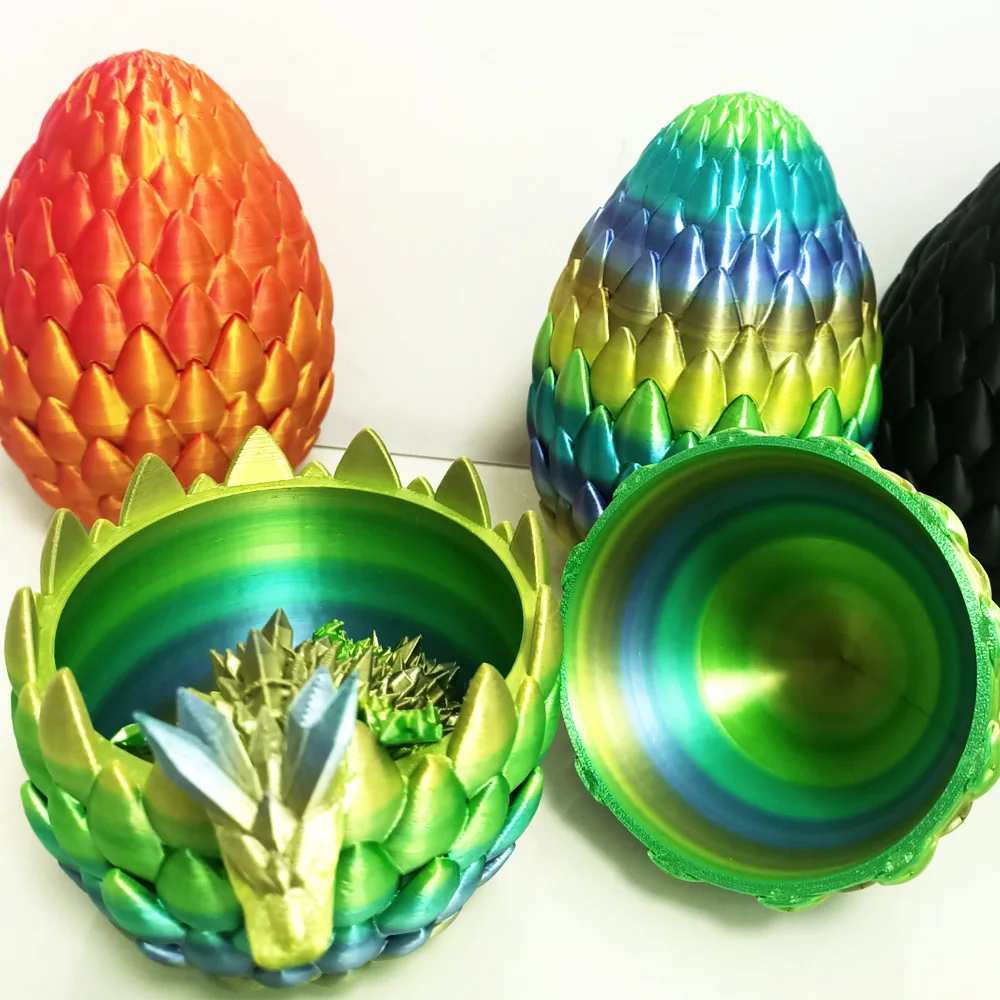 New products 2024 custom articulated 3d printed crystal dragon with dragon egg fidgets toys for kids