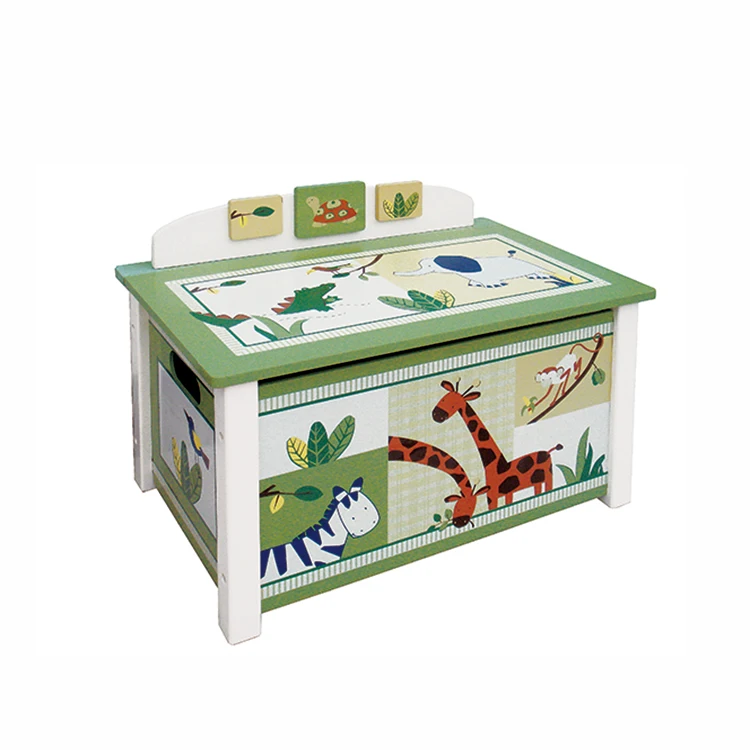 Factory manufacture various new design wooden toy box storage for kids