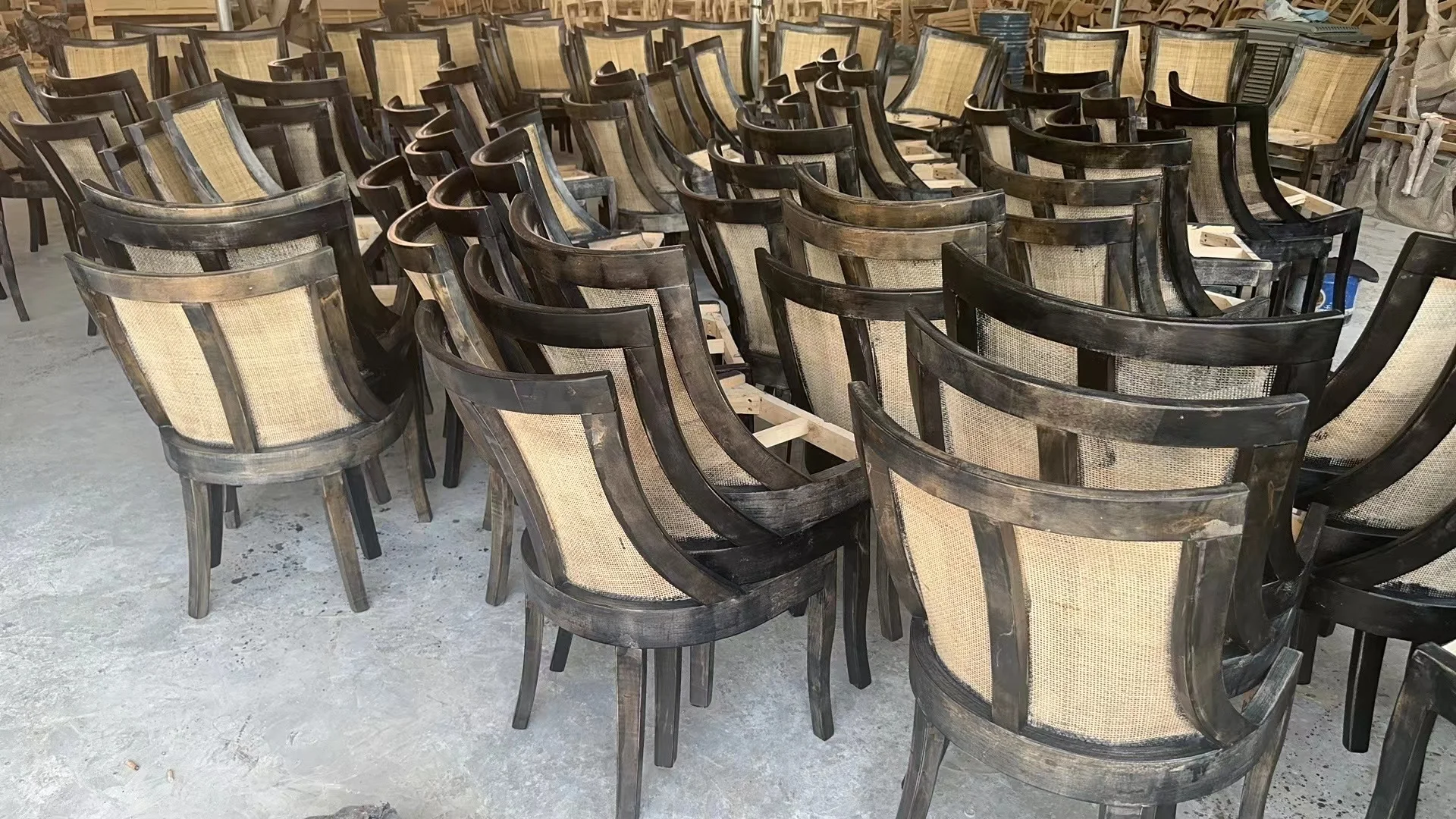 Wedding Event Stackable Rental Banquet PP Resin Plastic Cane Wicker Rattan Dining Chair
