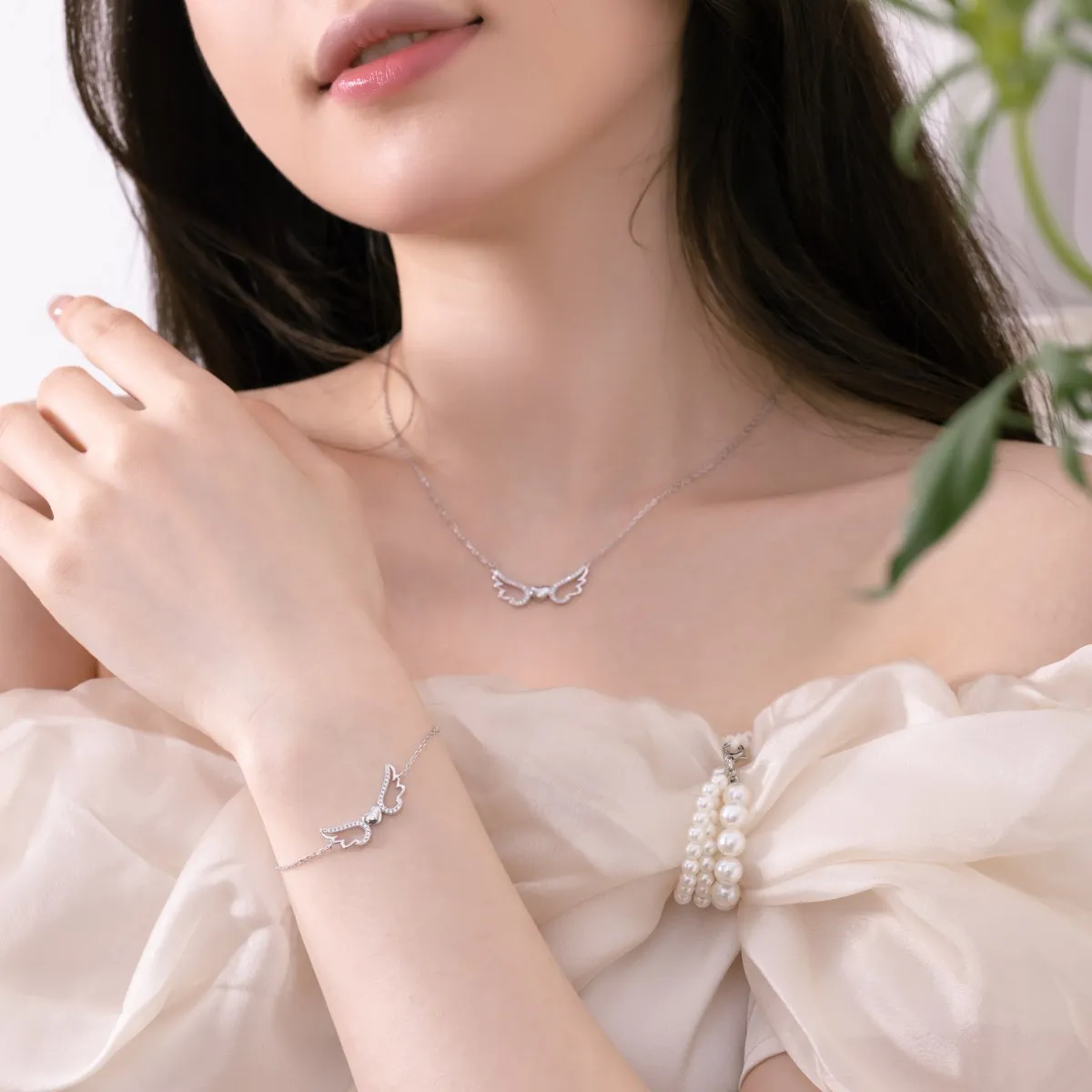 Dylam Vintage Bulk 5A Cz Cubic Zirconia 18K Gold Necklace 925 Sterling Silver Wing Heart Pendant Necklaces For Women Jewlery