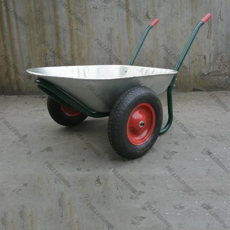russian market wheel barrow WB6410 with two wheel 3.50-8 pneumatic rubber wheel