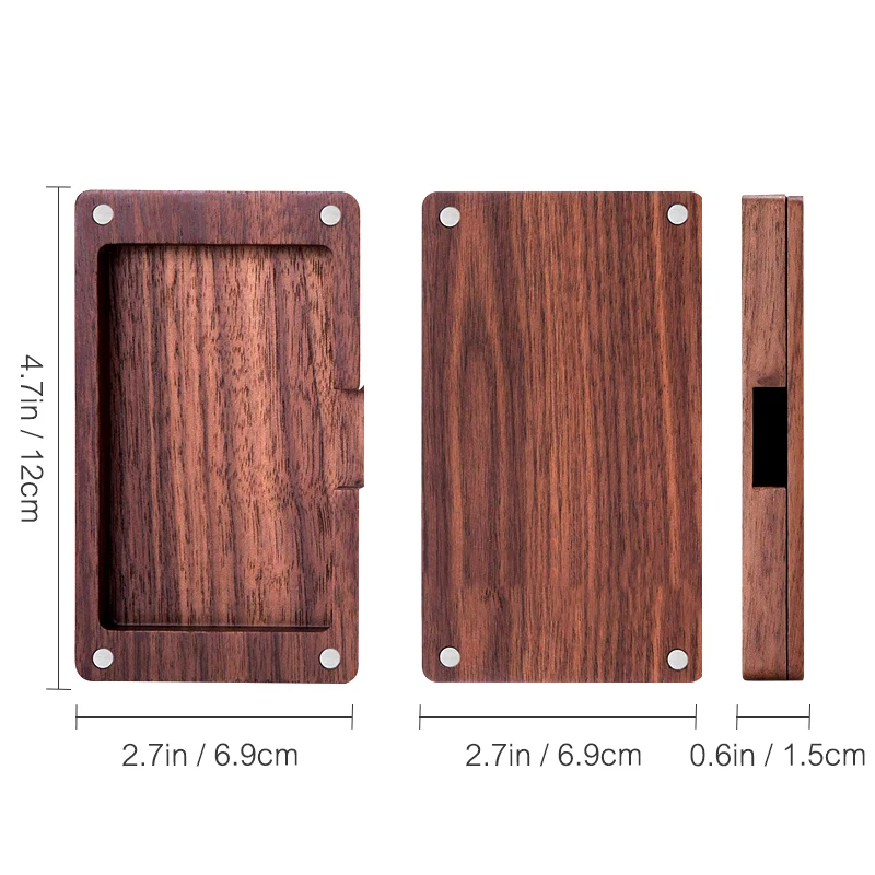 Personalized Eco Friendly Walnut Wood Office Table Square Slim Business Card Holder