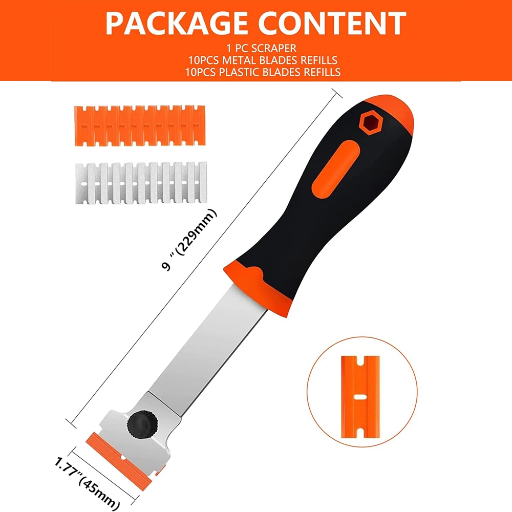 Multifunction cleaning tool small shovel with extended handle decontamination scraper removing glue application scraper