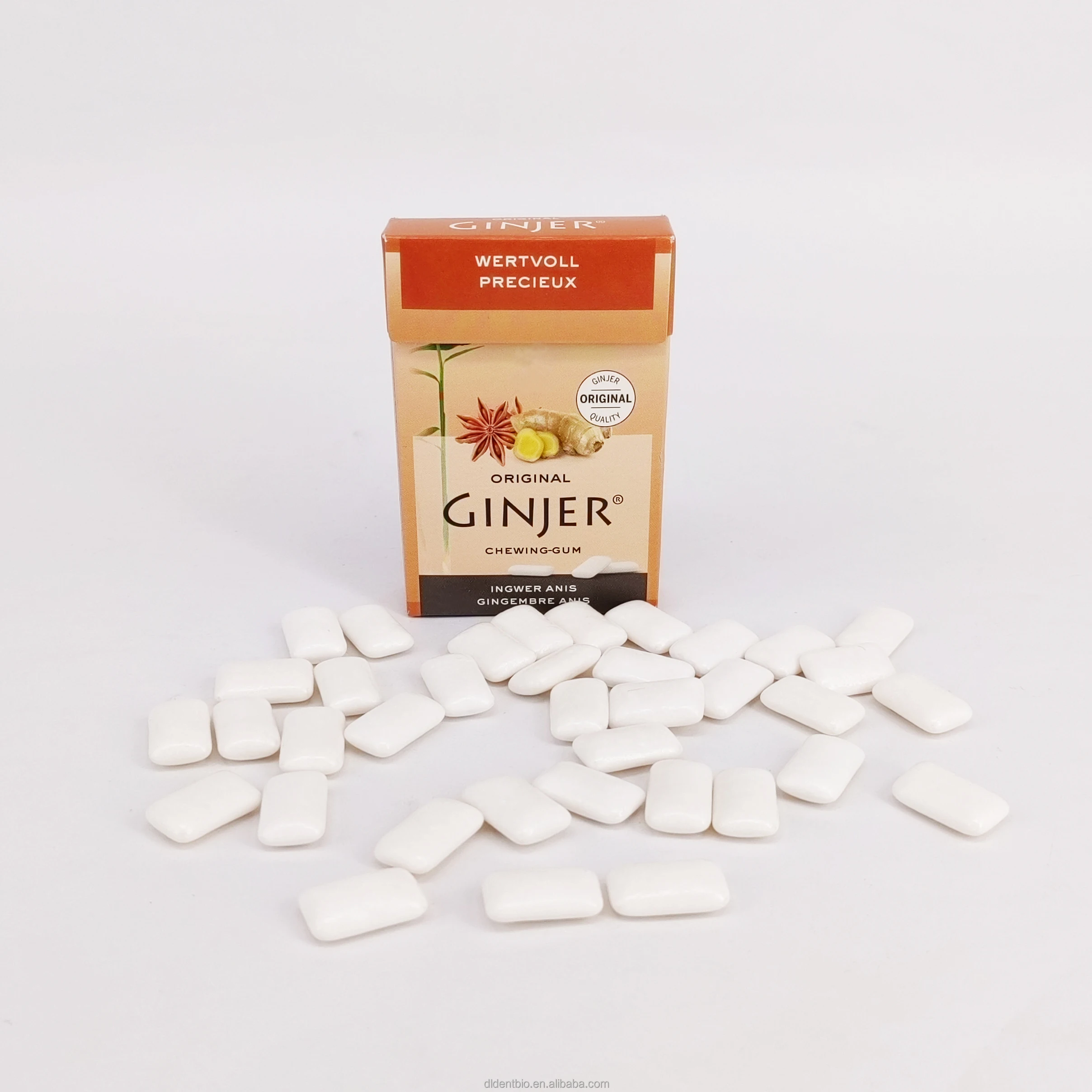 factory price candy box Ginjer flavor Chewing gum natural flavors xylitol