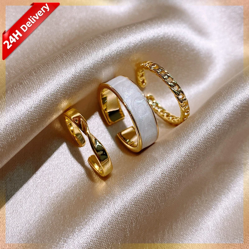 HOVANCI Fashion Finger Ring Set Wholesale Fashion Rhinestone Ring Set Women Adjustable Open Rings