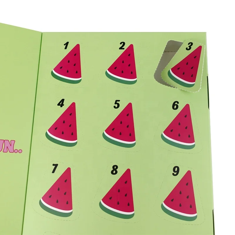 Custom Printed 12 Days Advent Calendar Boxes Christmas Cosmetic Gift Paper Calendar Box