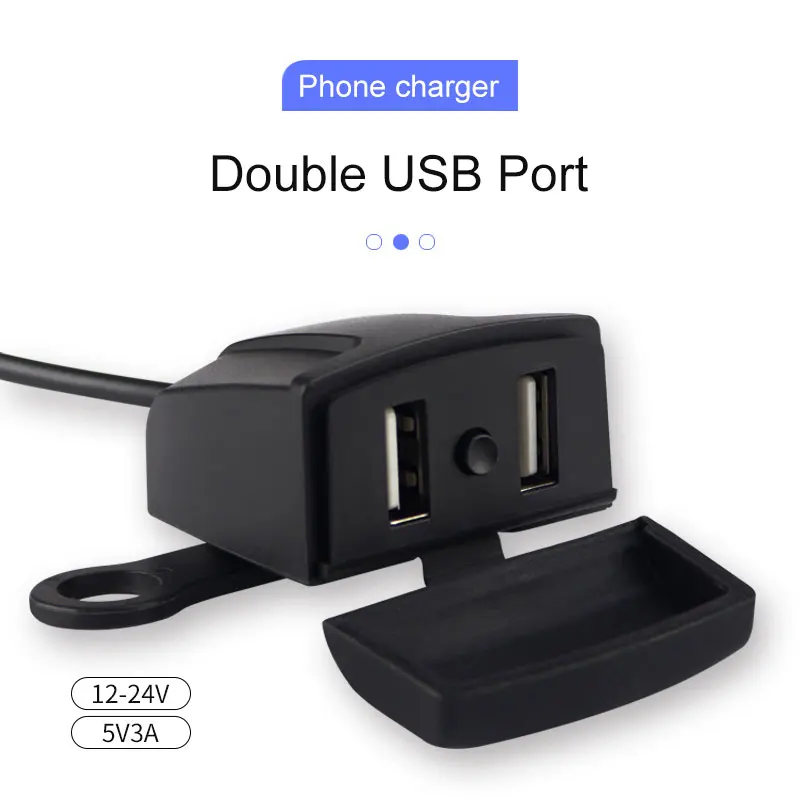 2021 New Accessories Motorbike 3A Quick Charging 12 -24V Motorcycle Dual USB Waterproof Phone