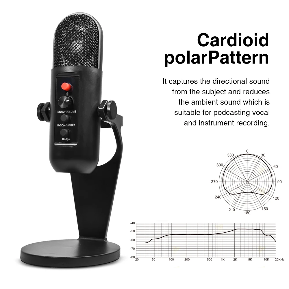 New K-6 USB Wireless Microphone For Laptop PC Computer Desktop Condenser Mic Set For Podcasting Gaming  With Adjustable Stand