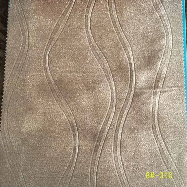 flame retardant 100% polyester embossed suede blackout curtain fabric for living room