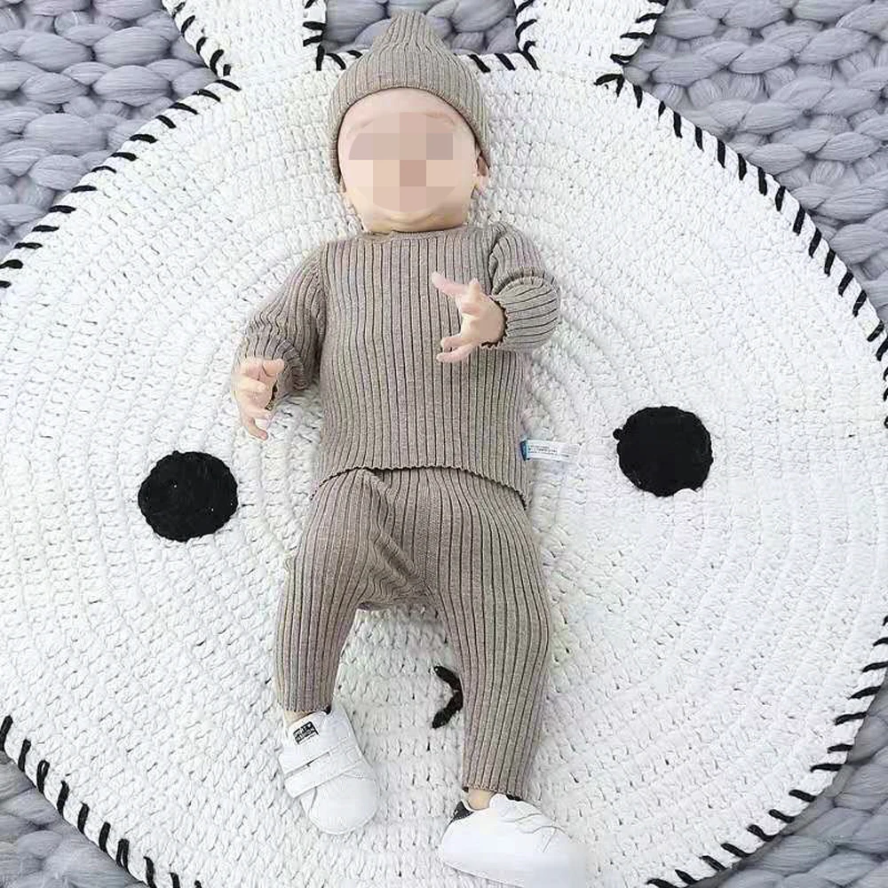 
cashmere high quality newborn computer knitted baby sweater pants suit 