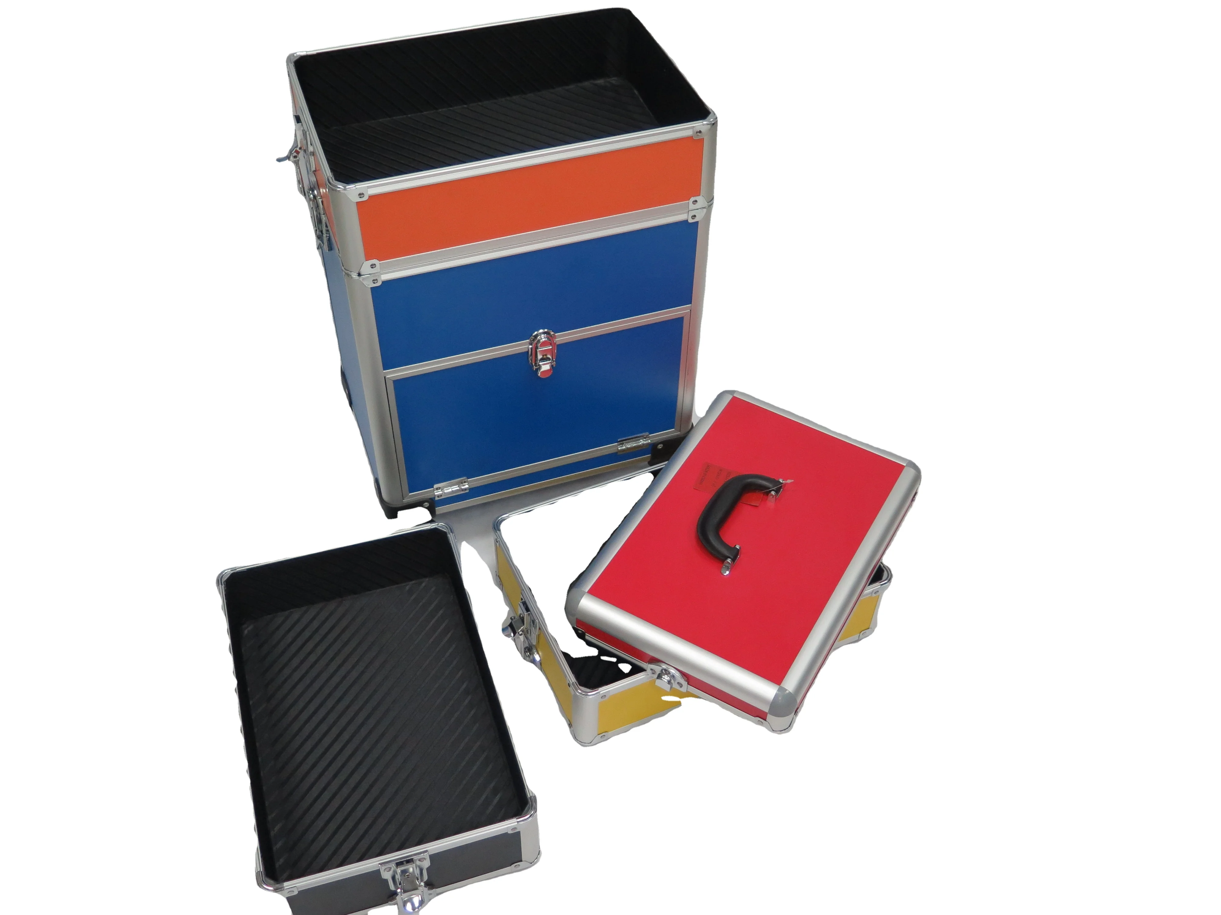 Professional Rolling Makeup Case Cosmetology Case With Wheels 2 Large Drawer Nail Trolley Case Traveling Cosmetic Box