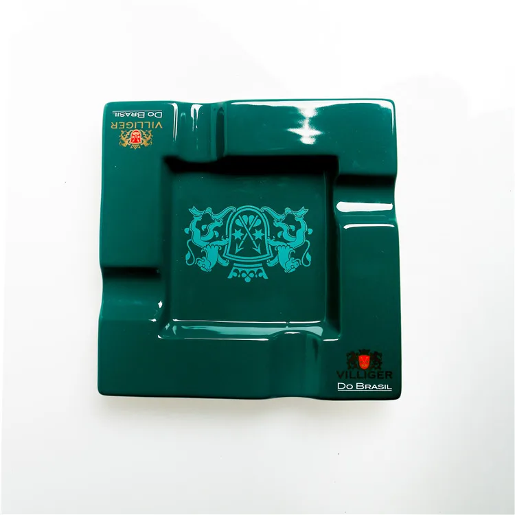 Custom logo Ceramic portable cigarette windproof pocket cigar ashtray