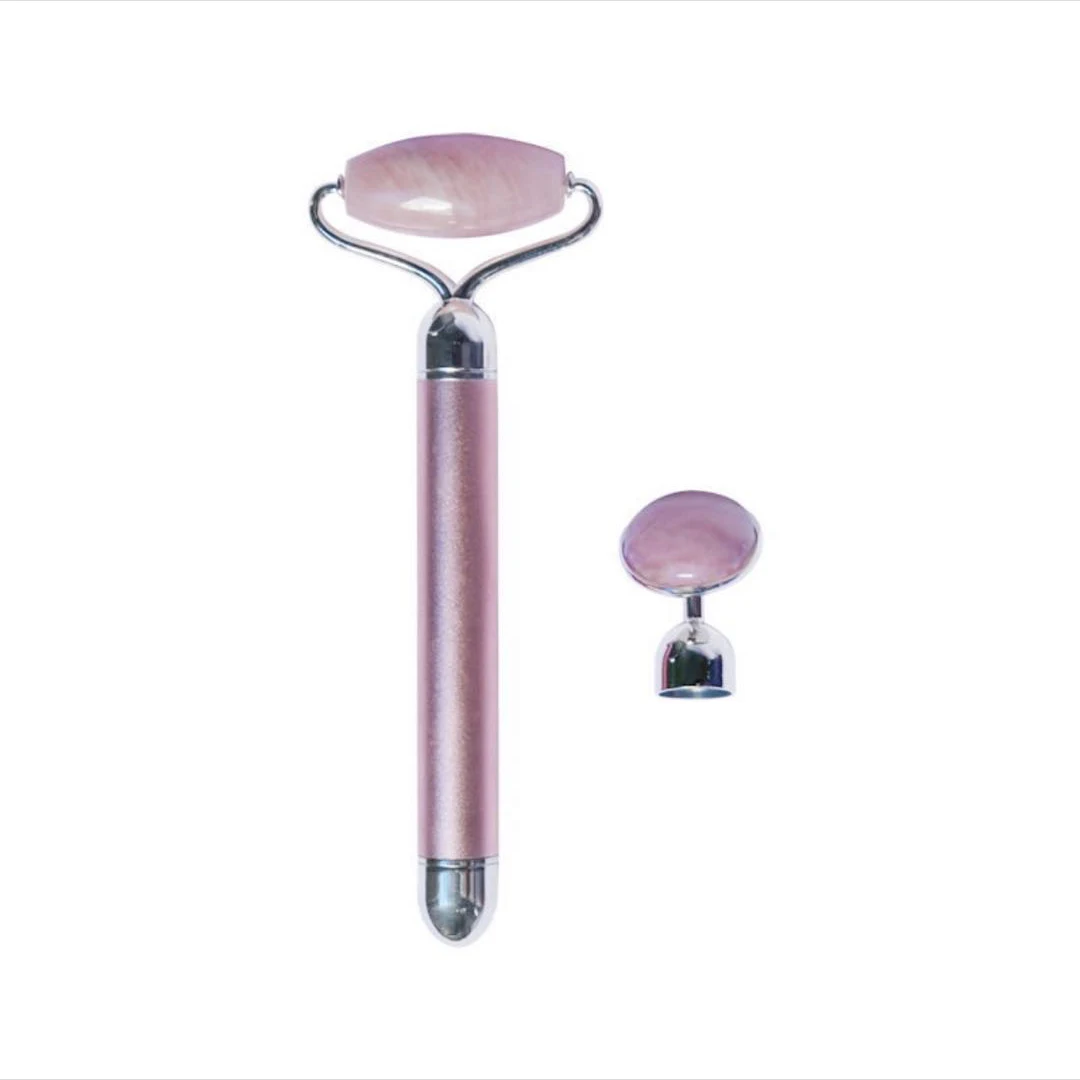 Personalized electric metal handheld massage roller various gemstone roller for facial massage
