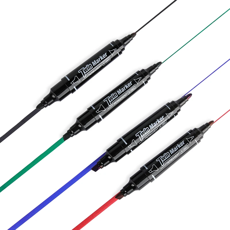 Gxin G-122 twin marker Wholesale High Performance Double head With Clip factory price permanent marker set