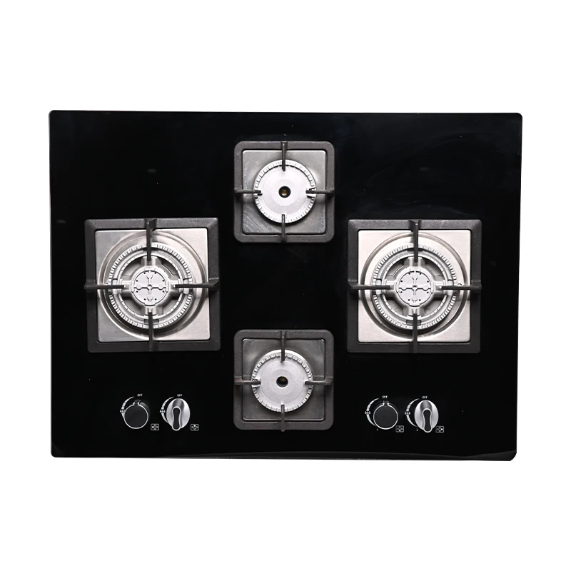 Manufacturer Price Sabaf Burner Black Coating 4 Burner Gas Hob For Home Kitchen Appliance