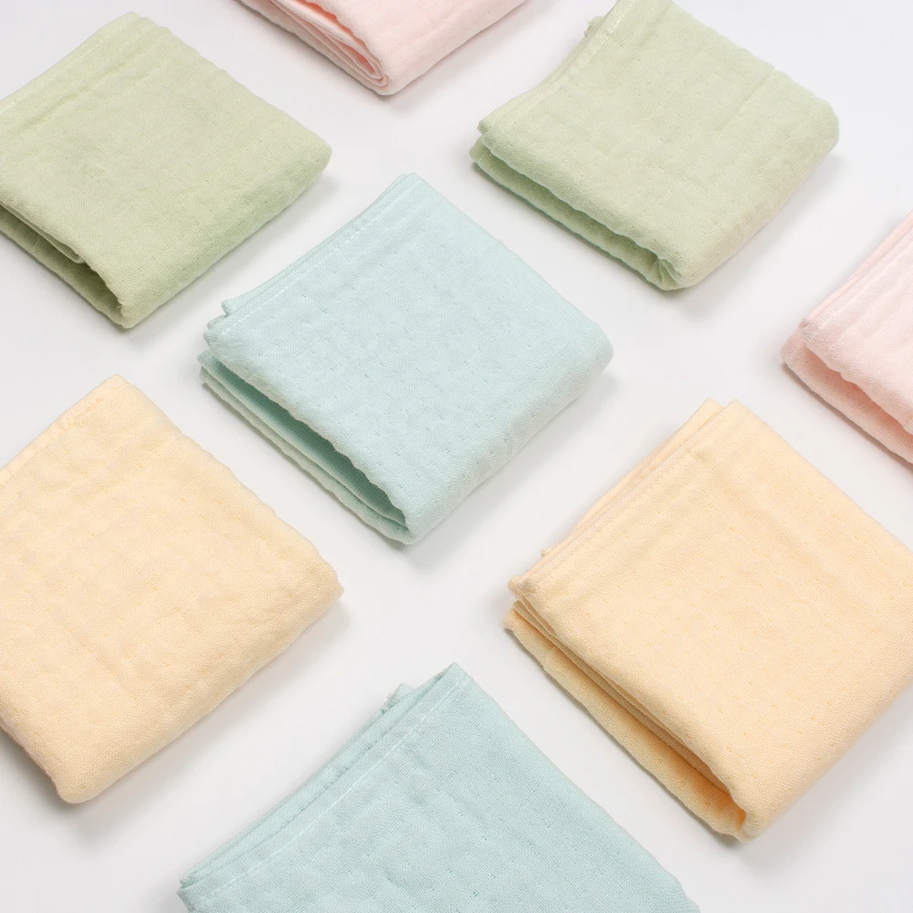 Hot Selling Stomized 6 Pack 100% Organic Cotton Bamboo Baby Face Wash Towel 2 Layer Cotton Towel Baby Washed Towel