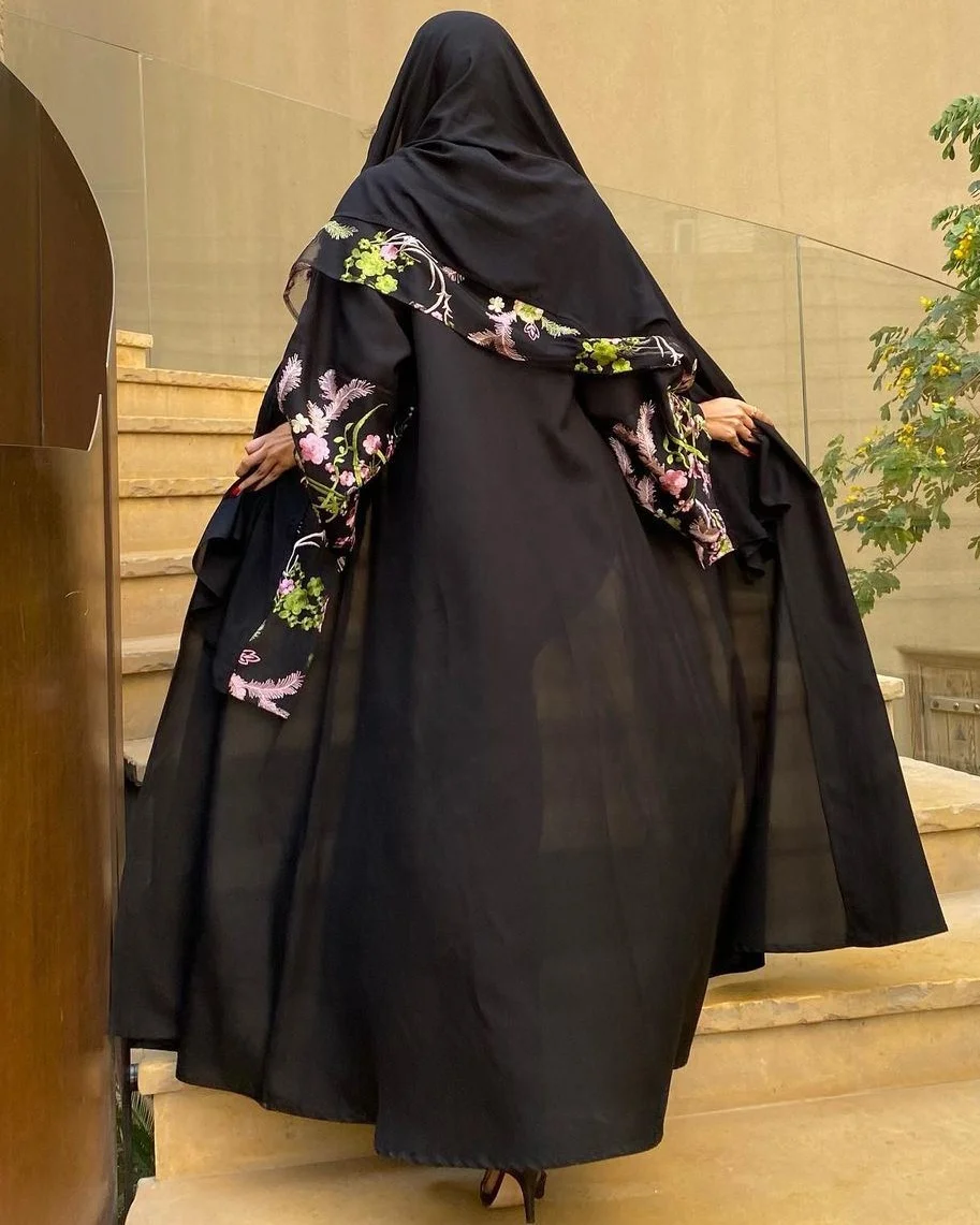 abaya dubai 2024 Islamic Dubai Muslim Arabic Abayas Design Women Embroidery Gulf Ramadan Black Abaya With Hijab