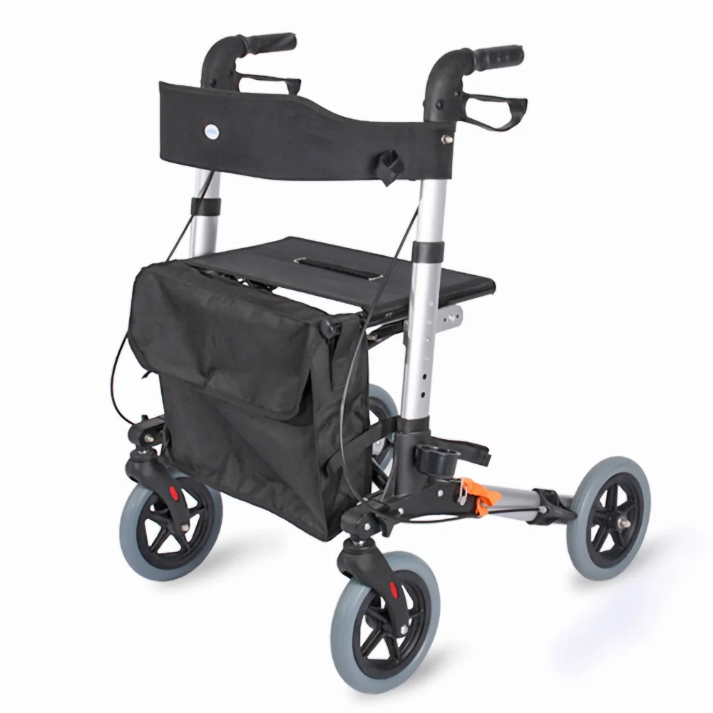 European style aluminum lightweight rollator walker with seat