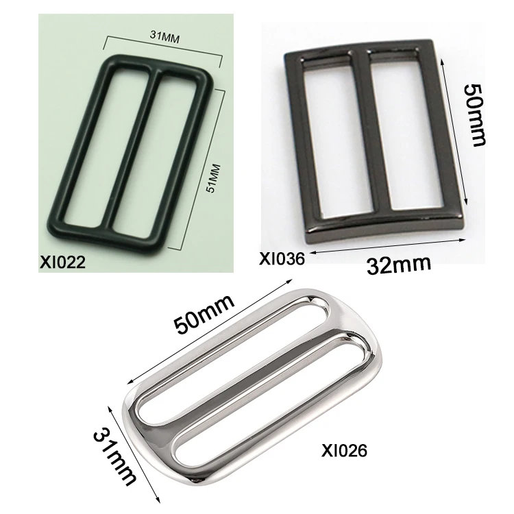 Clothing Hardware 2 Inch 50mm Silver Metal Clasp tri glide adjust Buckles For Belt