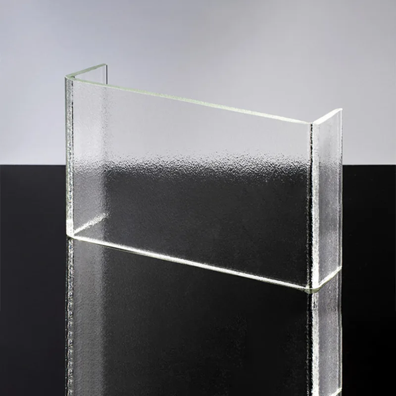 clear tempered u shape channel glass for Balcony Railing partition wall