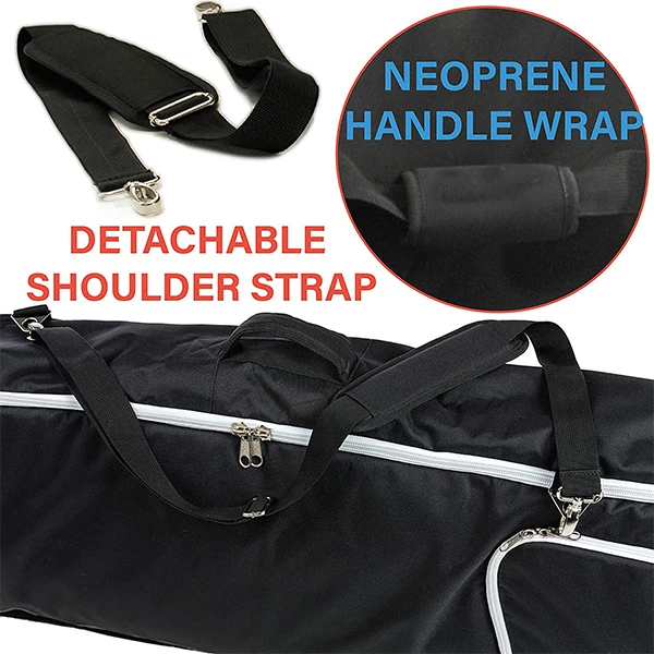 2022 Padded More length 152cm ski bags with wheels wheeled ski bag ski bag with wheels