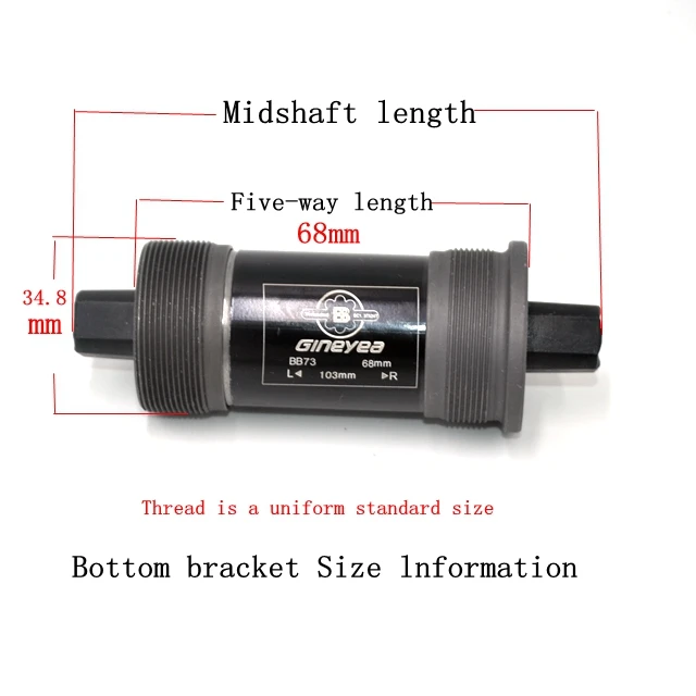  GINEYEA BB73-68mm герметичный подшипник 8 длинных квадратных отверстий горный велосипед нижний