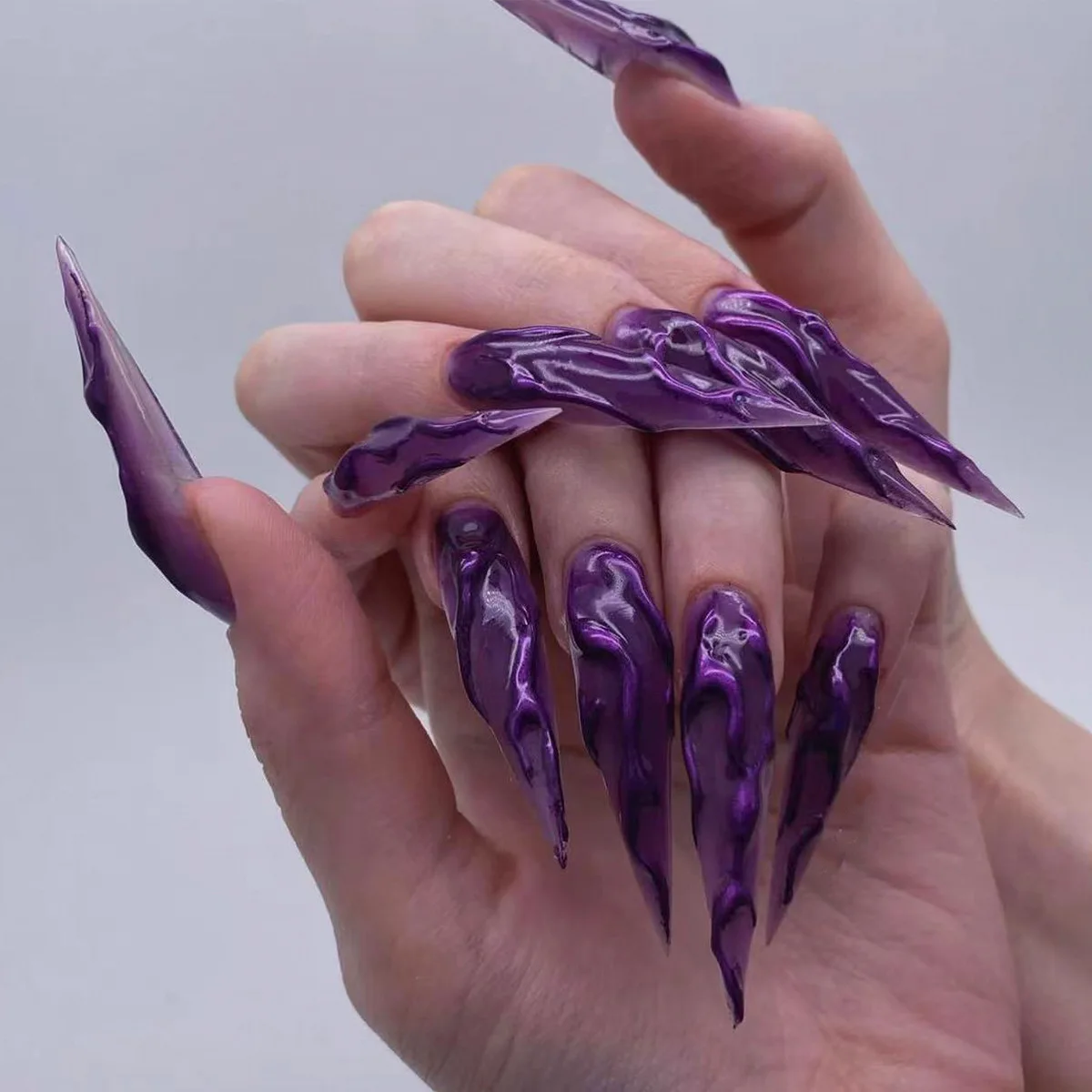 Hot Artificial Almond Nails Medium Press on Nails Shell Custom Medium Stiletto French 24pcs/Box Nail Tips