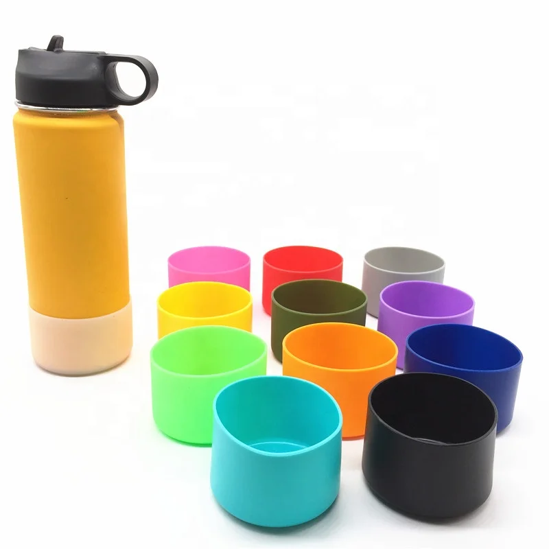 Wholesale 12 colors protective silicone rubber cup sleeve non slip boot cover for 12 oz to 24 oz bottles