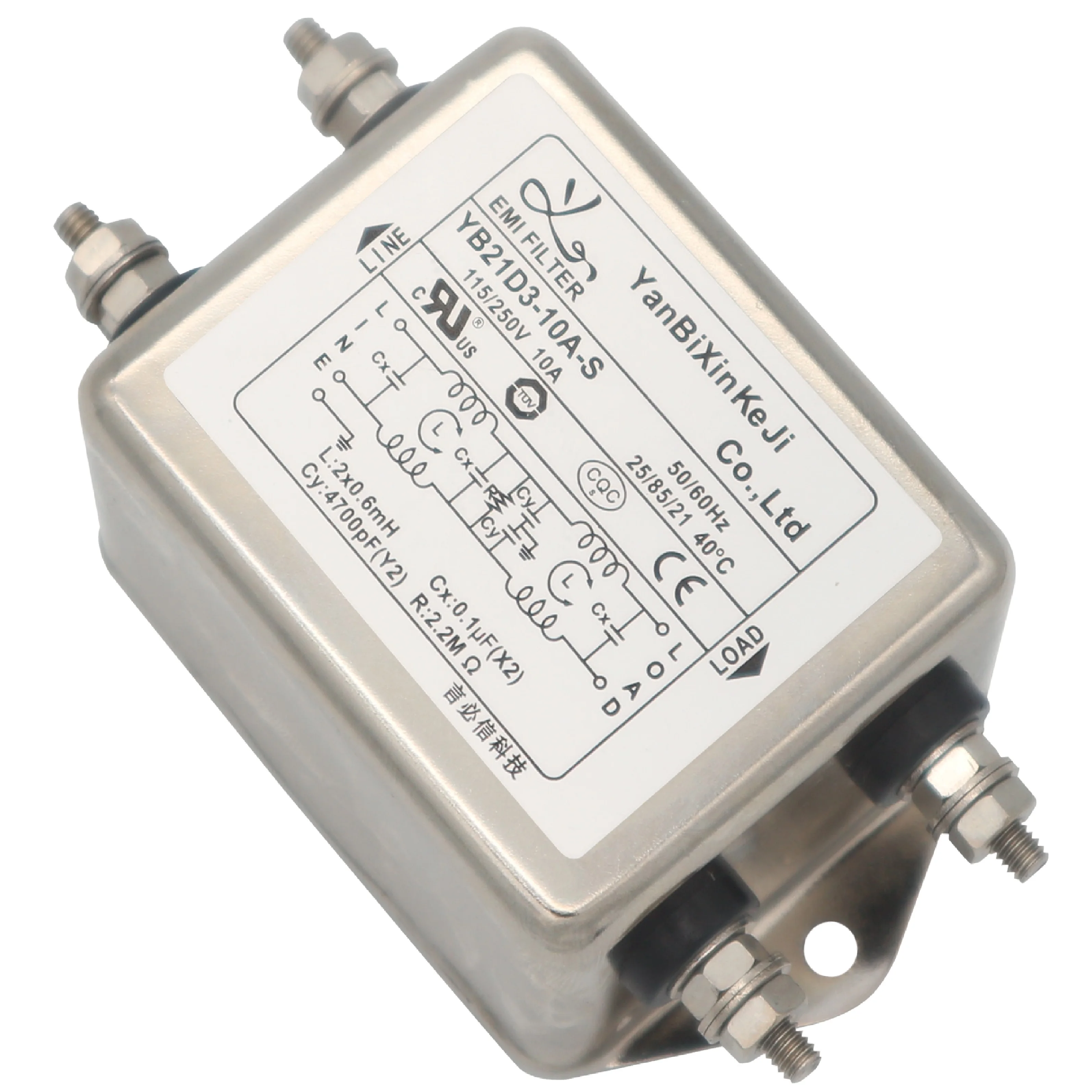 220V 1A-10A General Purpose AC/DC EMI Filters Single Phase Power Filters