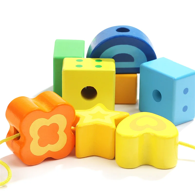 Topbright Number Building Blocks for Toddlers Beads Wooden beaded game Educational Wooden Toys Kids