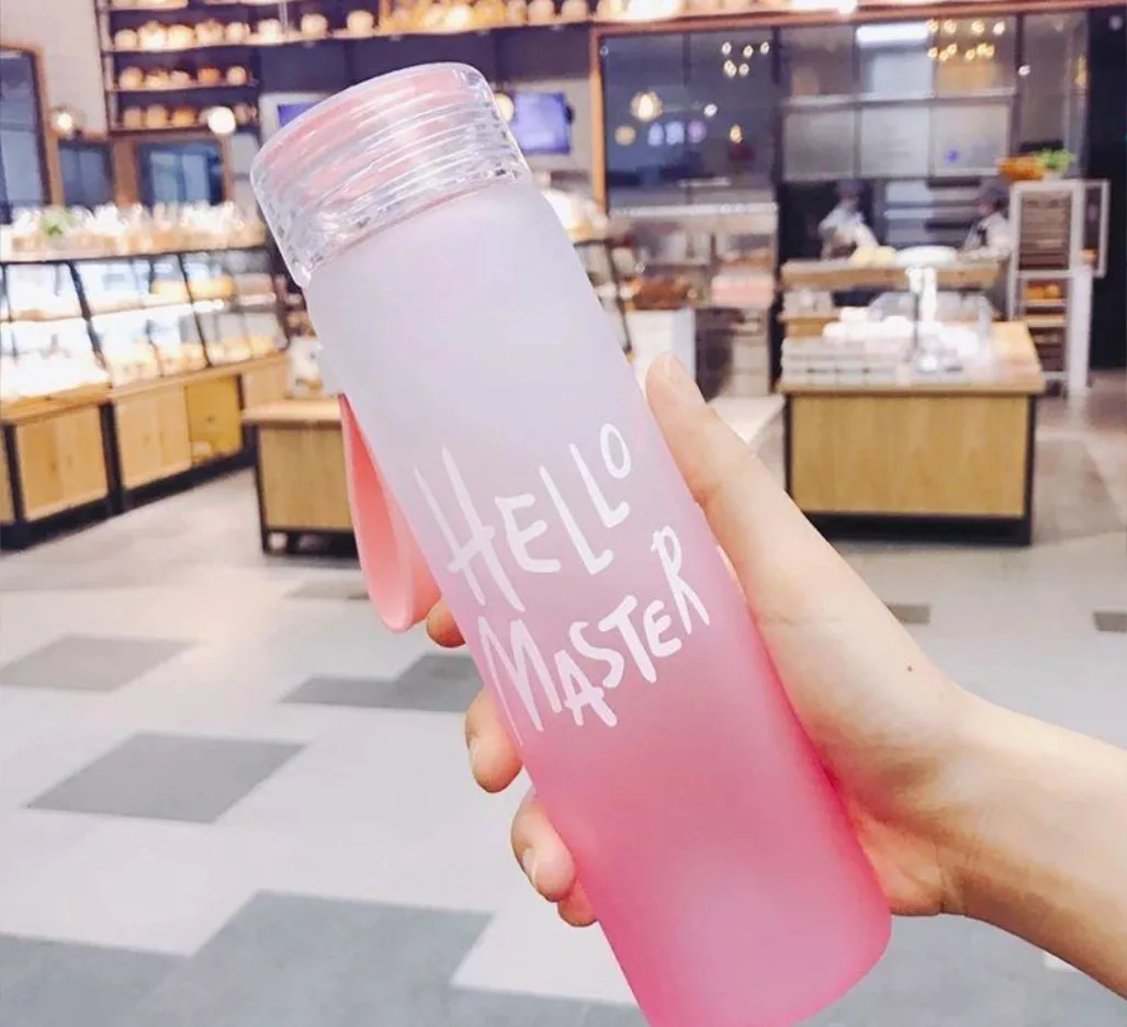 2024 Gradient Multicolor Frosted Glass Water Cup minimalist design sustainable sports water cup