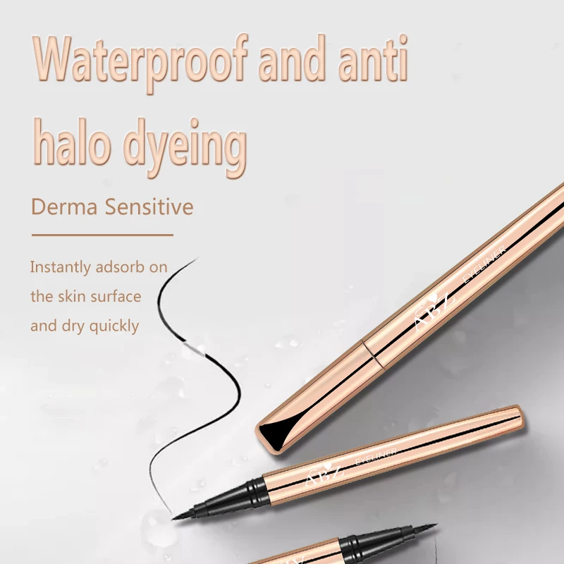 Private label liquid eye liner no glue no magnetic  black waterproof liquid  eyeliner pen