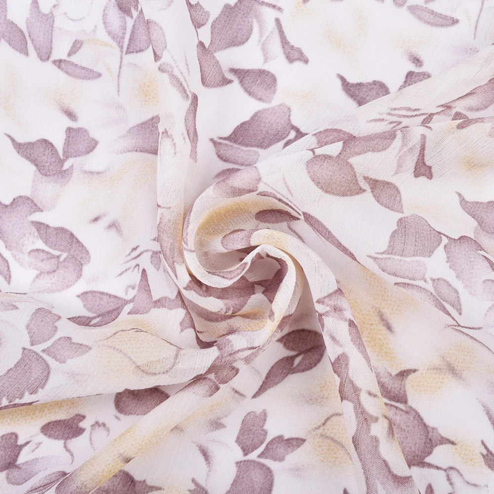 Elegant style gentle beautiful flower pattern printed soft 100% polyester chiffon fabric for dress