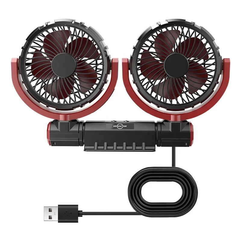F7201 Double Heads Car Fan Cooler 6 Inches 360 Rotation Brushless Motors 2024 Other Fans Car Fans for Cars