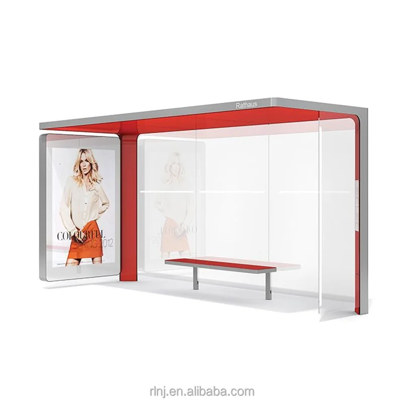 Customized City Green Energy Solar Bus Shelter Urban Solar Bus Station Seating Street Furniture