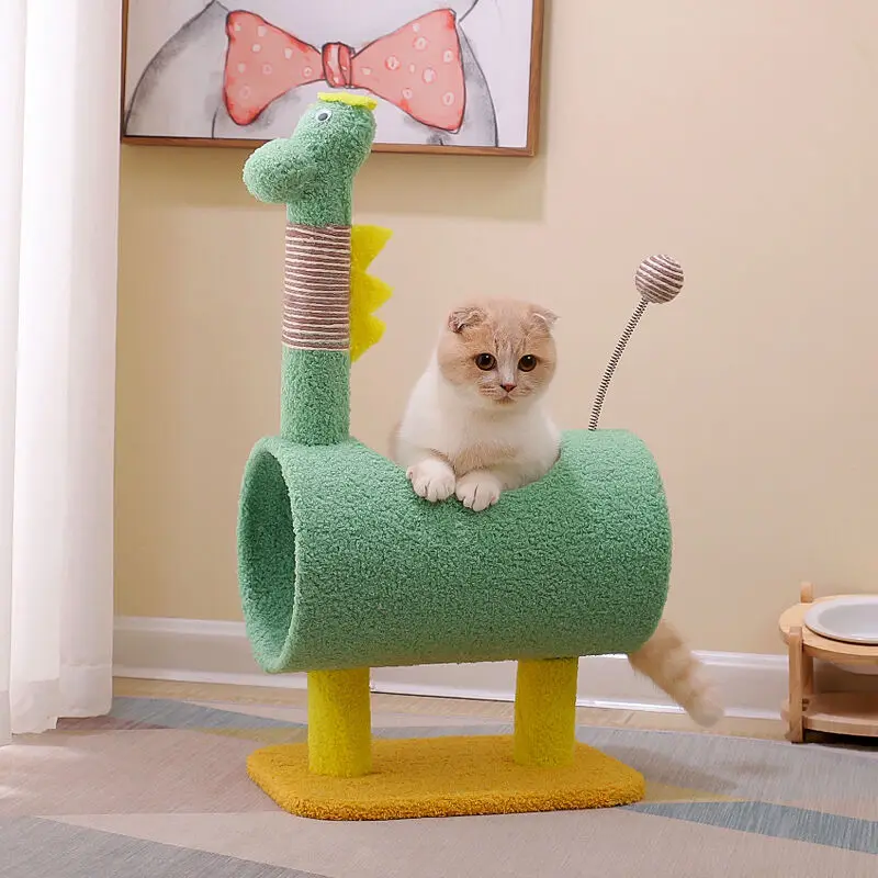 Заводская распродажа роскошная кошачья Когтеточка сизаль укус кошка игрушка дерево с плюшевым домом