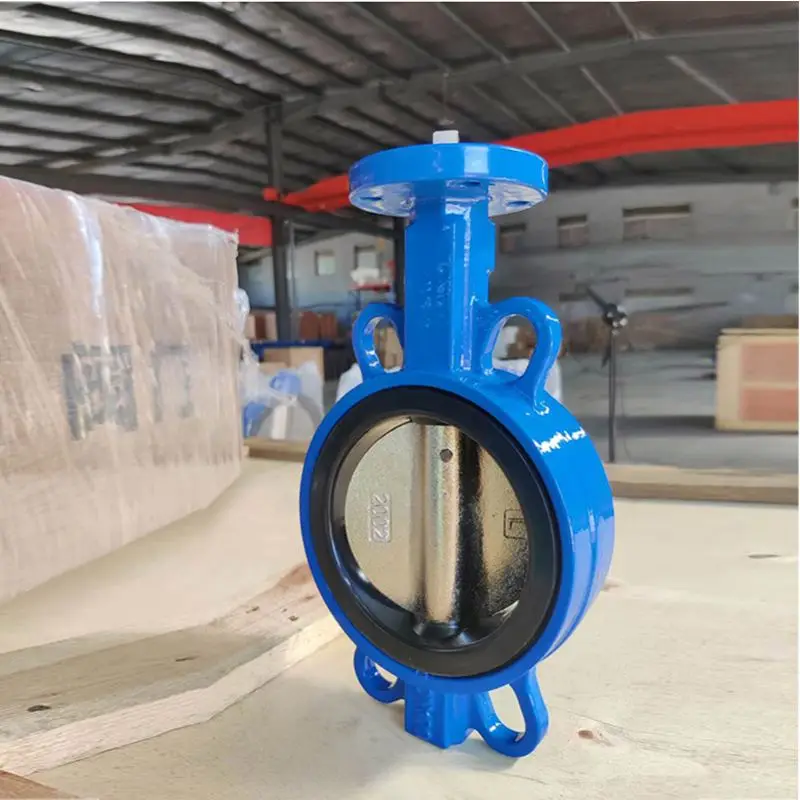 Double flange wafer pneumatic actuator metal groove bronze single brass gas butterfly motorized ball valve