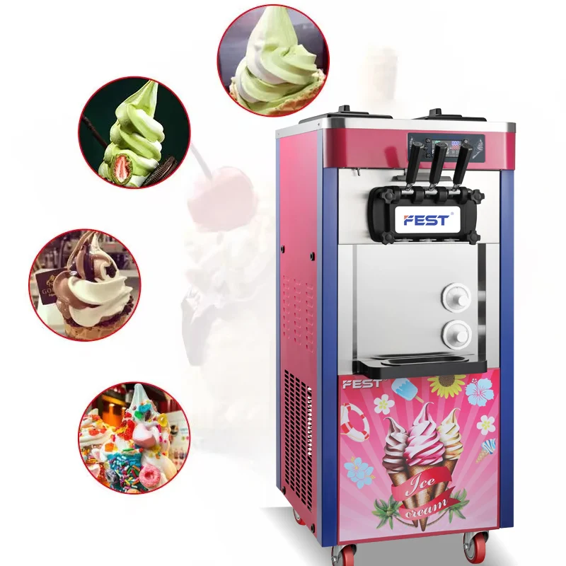 FEST Factory Direct Sell Ice Cream Machine Multi-functional Dual Motor Stainless Steel  Commercial Soft Ice Cream Maker
