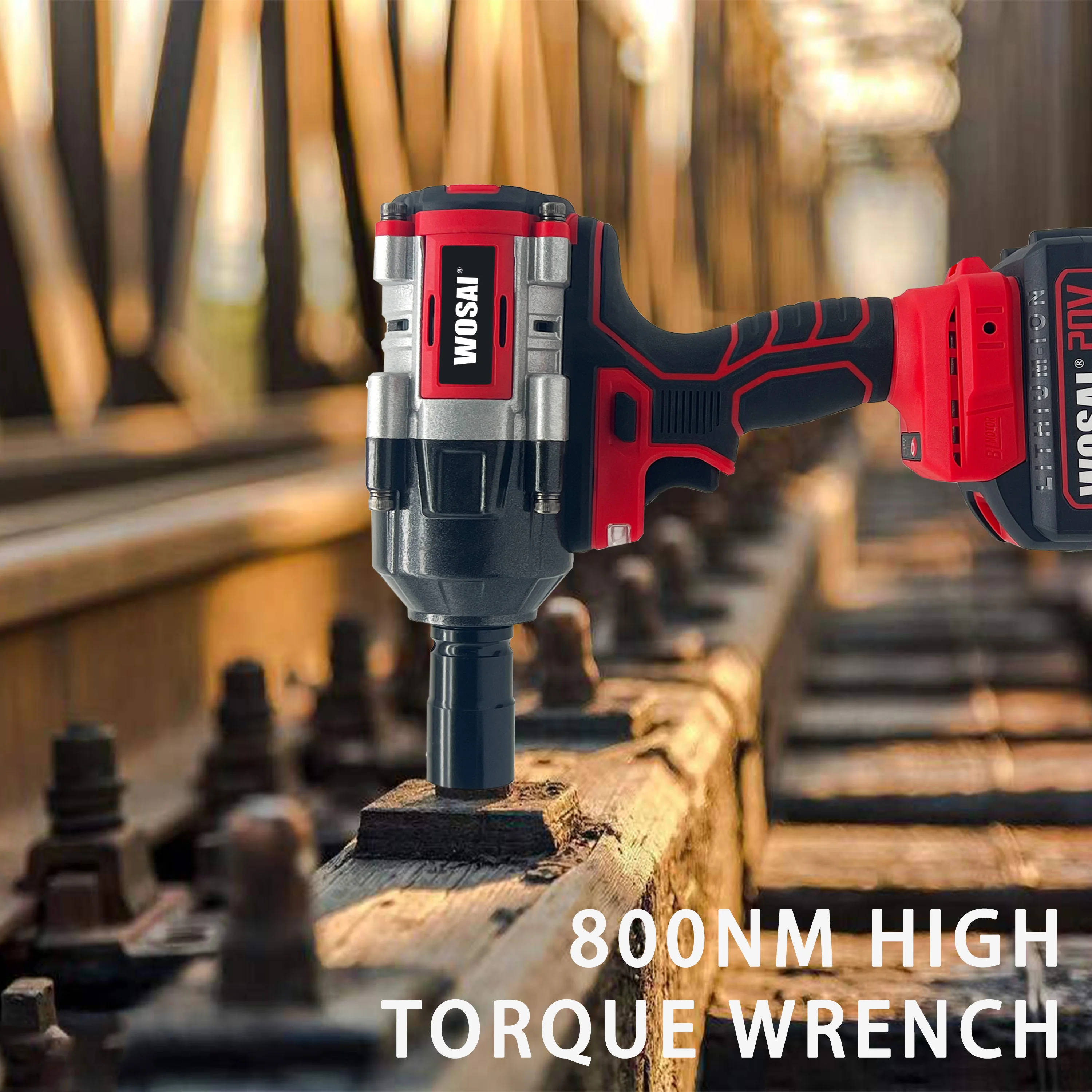 Profesional Repair Ratchet Wrench 1/2 Drive Size 800NM Working High Torque Impact Brushless Power Wrenches Kit