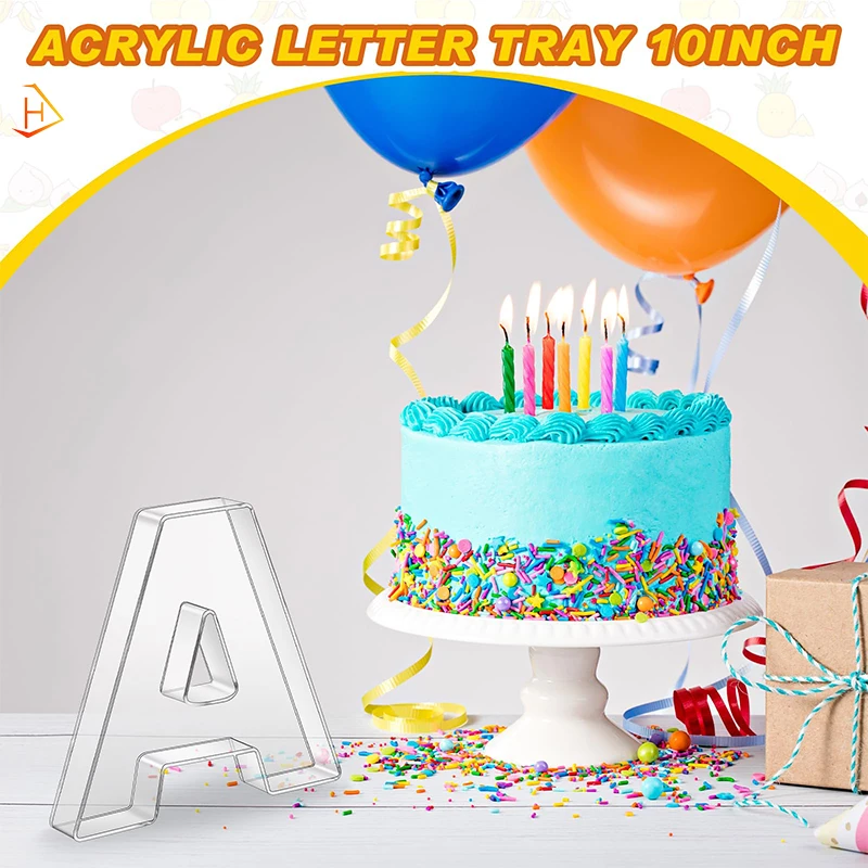 Custom Letter A-Shaped Clear Acrylic Candy Chocolate Biscuit Tray Fruit Bowl Wedding Party