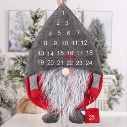 Christmas 24 Pockets Forest Old Man Wall Hanging Calendar Rudolph Doll Felt Countdown Calendar Creative Reusable Family  Pendant