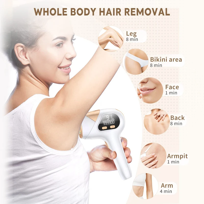 Portable Mini IPL Machine for Painless Home Use Skin Rejuvenation Permanent Laser Hair Removal with Ice Cooling IGBT Technology