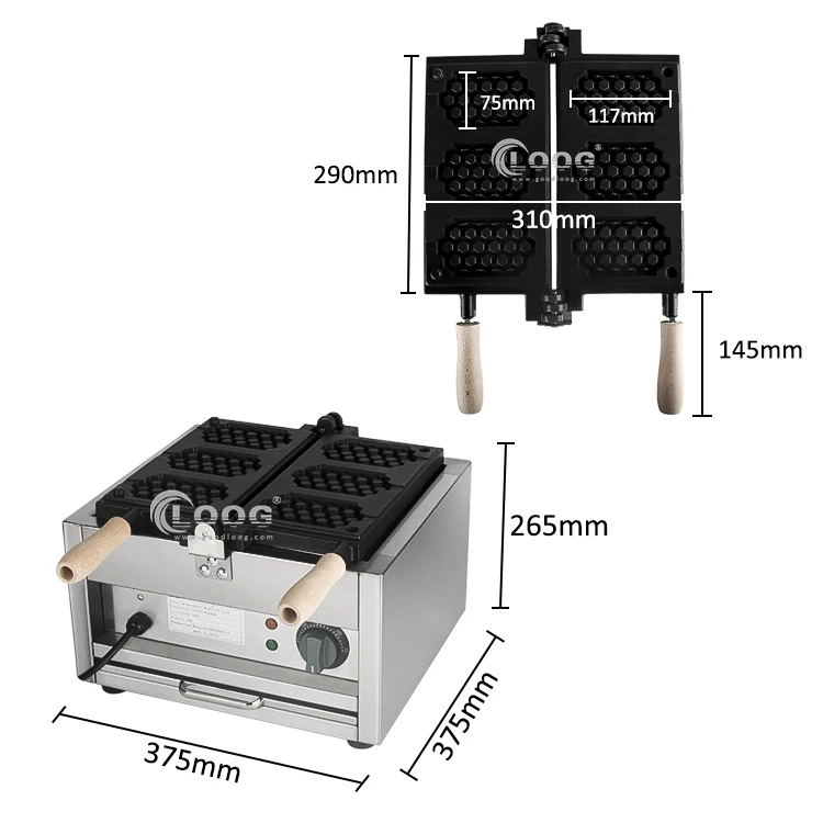Commercial Kitchen Equipment Manufacturer Electric Waffle Stick Baker Machine Honeycomb Shaped Waffle Maker