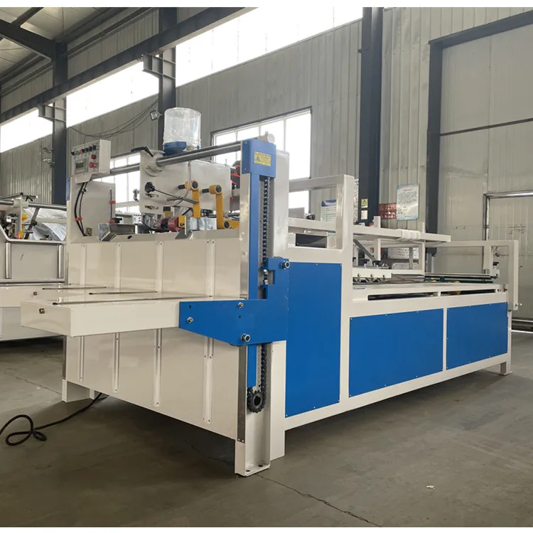 Semi Automatic Folder Gluer Machine Machine To Make Cardboard Boxes