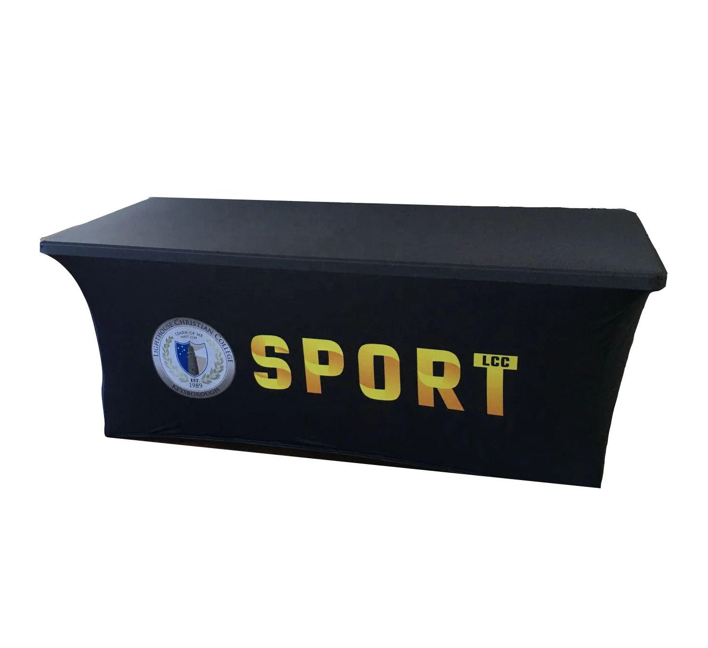 Sublimation Custom Printed Table Cloth Advertising Image Table Cover Fitted Table Throw With Logo