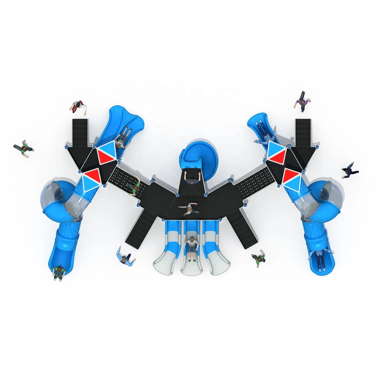 Более быстрое производство предоставляет оборудование для детской площадки с несколькими слайдами