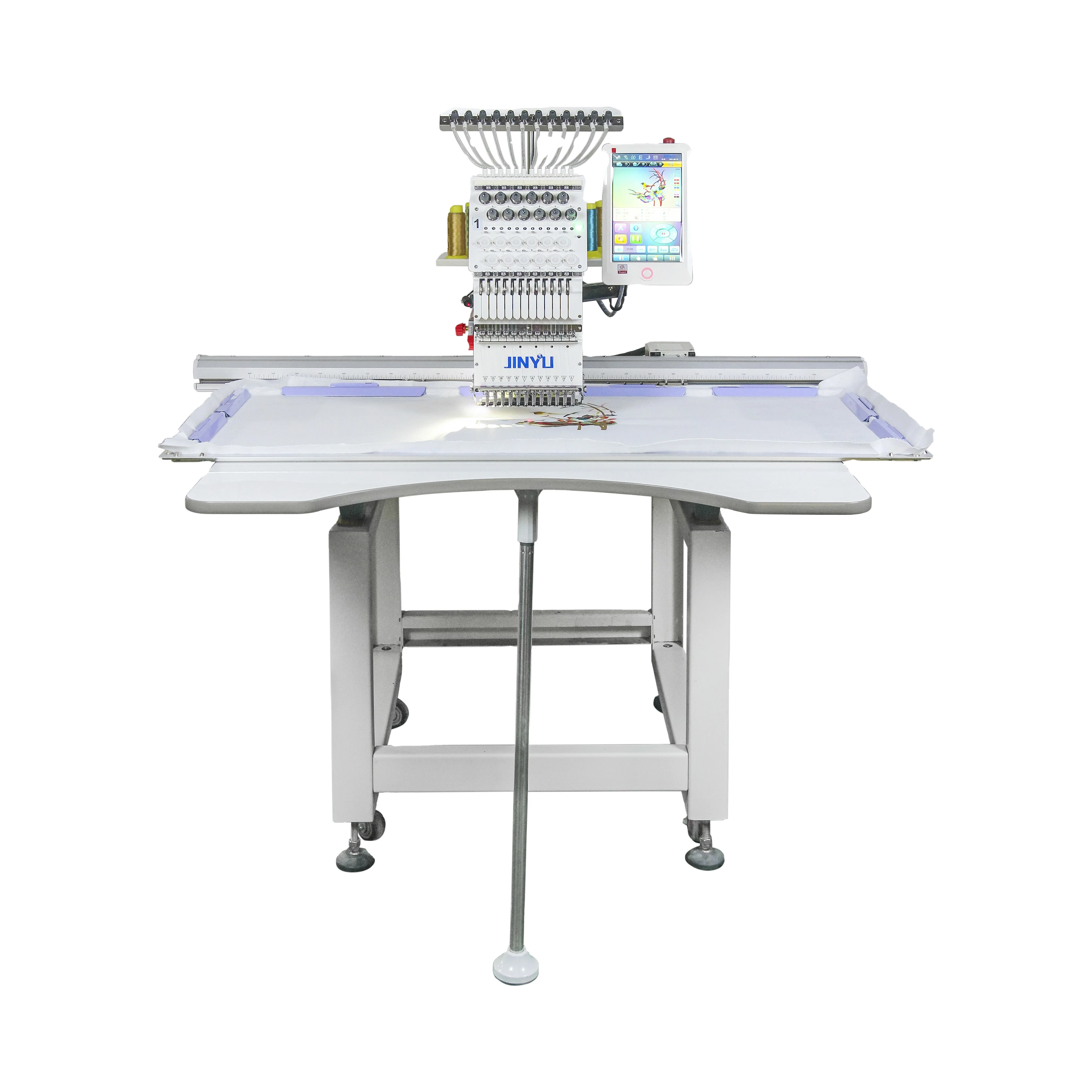 JINYU Smart Series Arm Type Tubular  Large Area Single Head Embroidery Machine Maquinas De Bordar for Hat/T-shirt/Flat