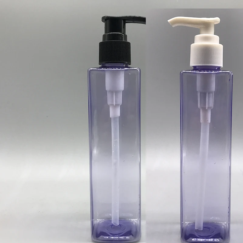 Manufacture 7oz 8oz 200ML 230ml PET empty square Plastic shampoo foam liquid soap bottles with lotion pump