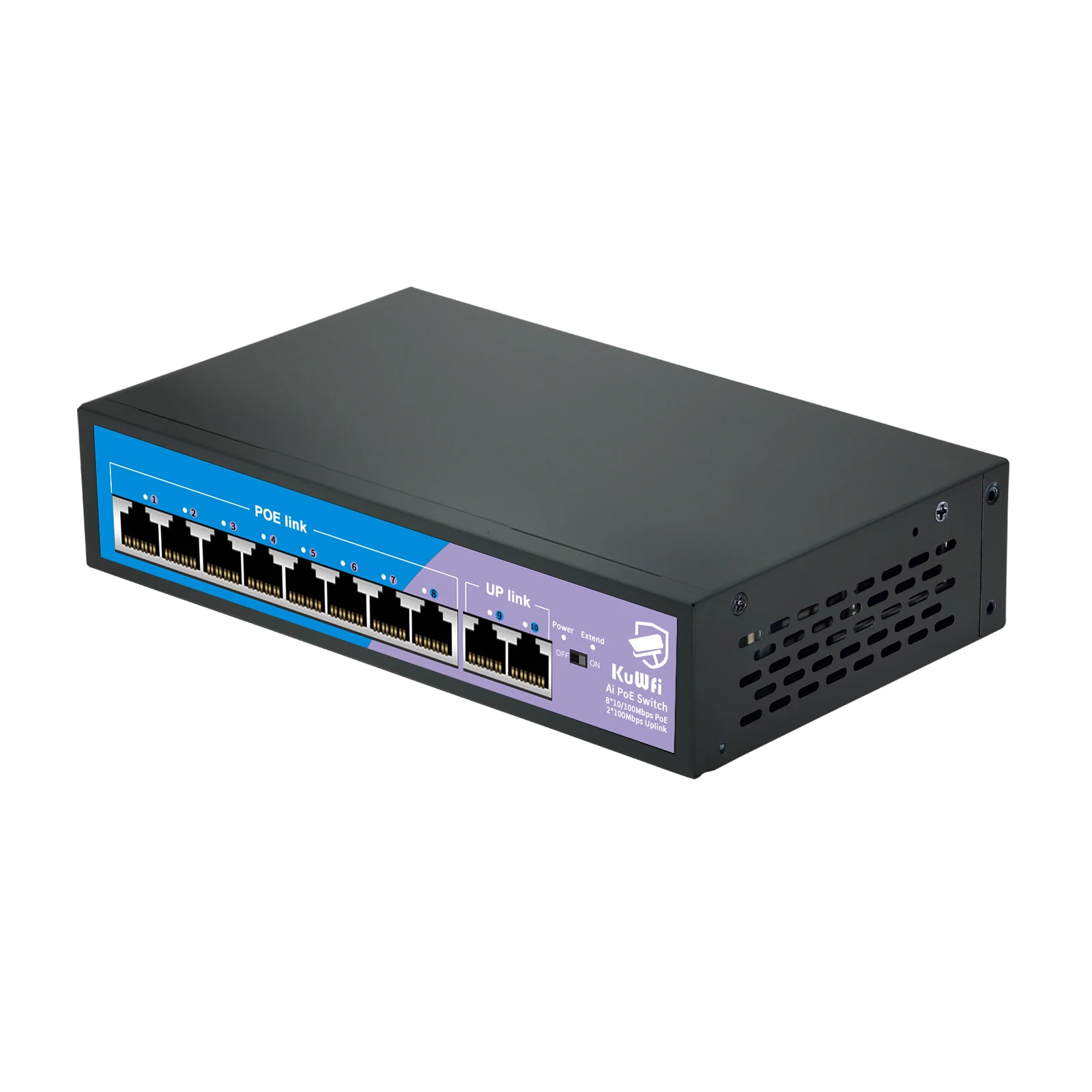KuWfi original product network poe switch 12 port 100M 30W full duplex POE switch